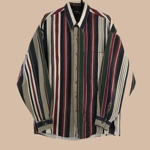Vintage 90s skater grunge striped button down shirt